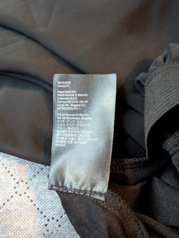 H&M Divided Black Sheer Chiffon Maxi Skirt Mini Lining Size UK 8