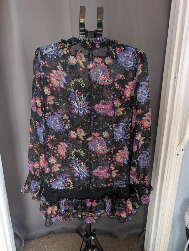 George Boho Paisley Tunic Top Size 20