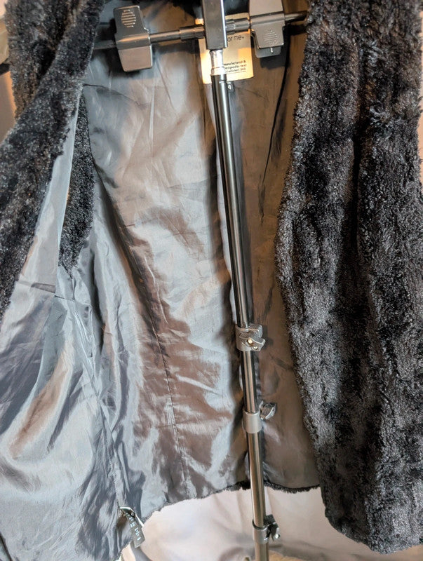 Next Faux Fur Black Gilet 14 Soft Fluffy Body Warmer Winter Waistcoat Party