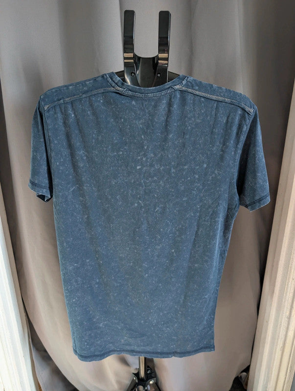 Official Billie Eilish T Shirt Navy Blue Acid Wash Graphic Band Tee M Medium