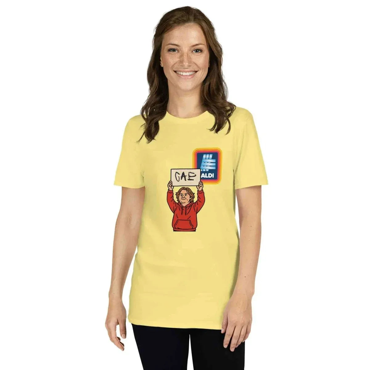 Lewis Capaldi Merchandise: Capaldi On A Aldi Cotton T-Shirt | Unisex Short-Sleeve Tee alcyone213k