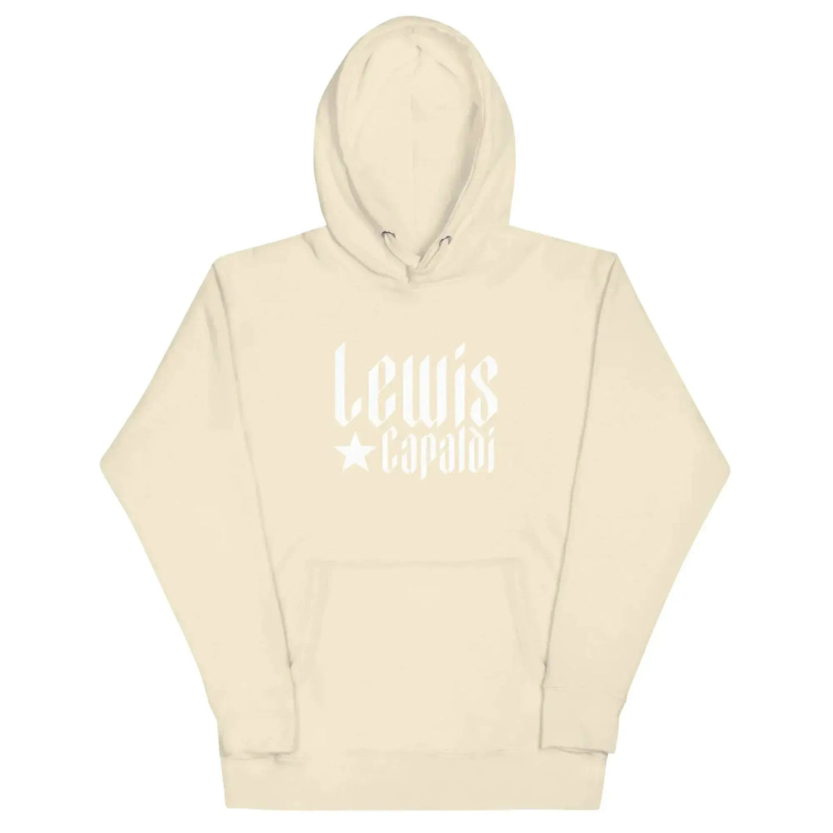 Off-white cotton graphic pullover hoodie with hood and front pouch pocket