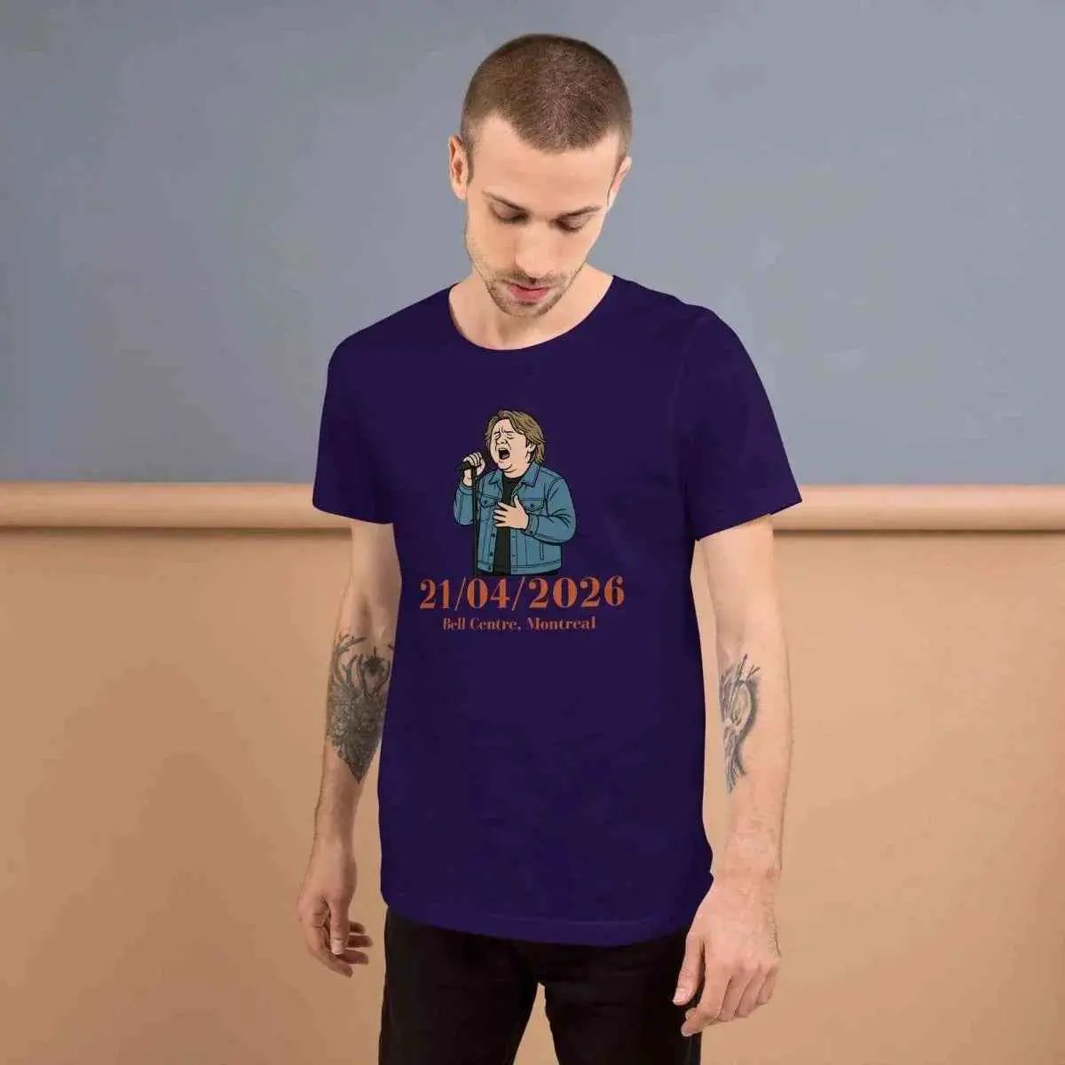 Team Purple fan tee with mic graphic and text 21/04/2026, Bell Centre Montreal