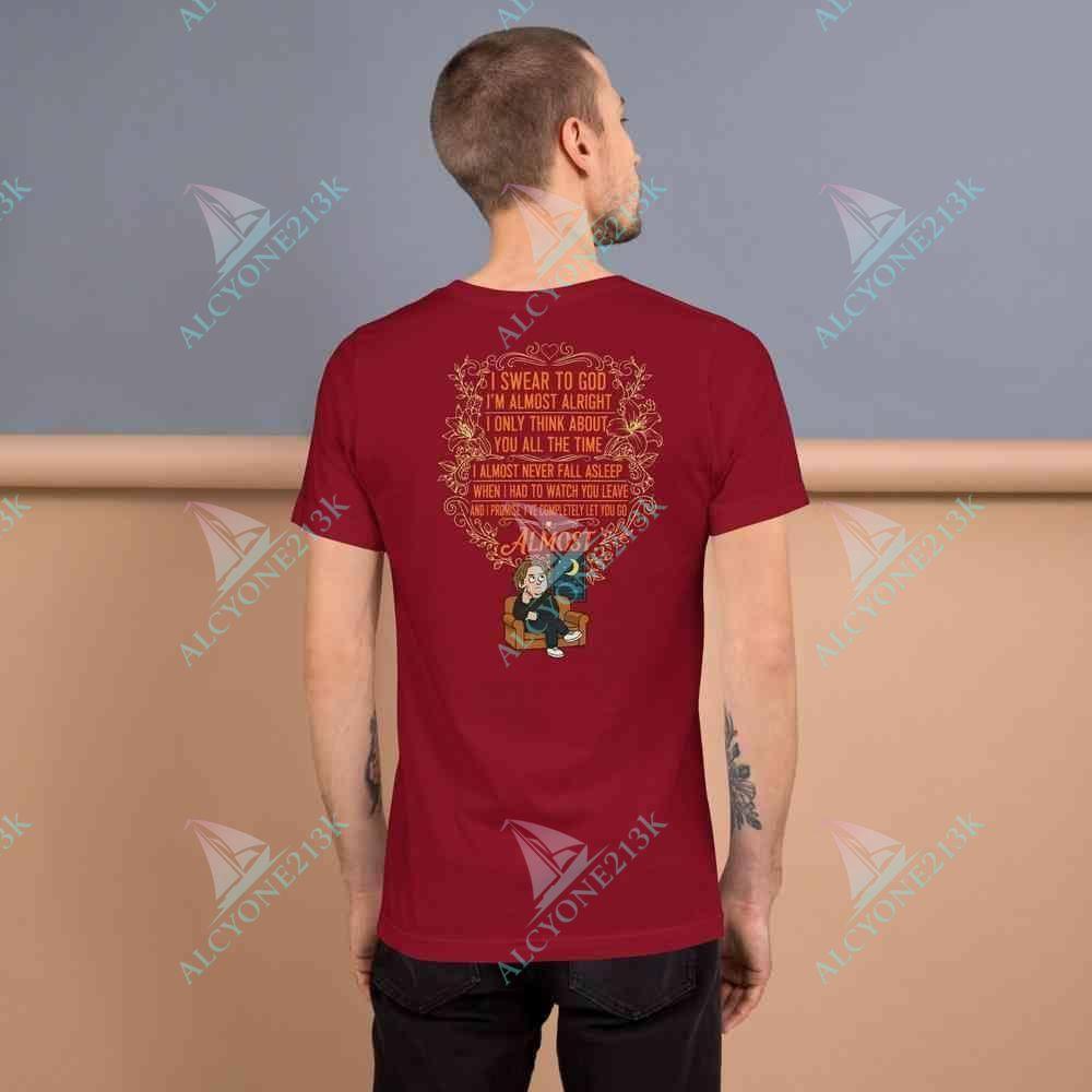 T-shirt Alcyone213k Lewis Capaldi "Almost" Lyrics T-Shirt | Unisex Black Cotton Fan Tee