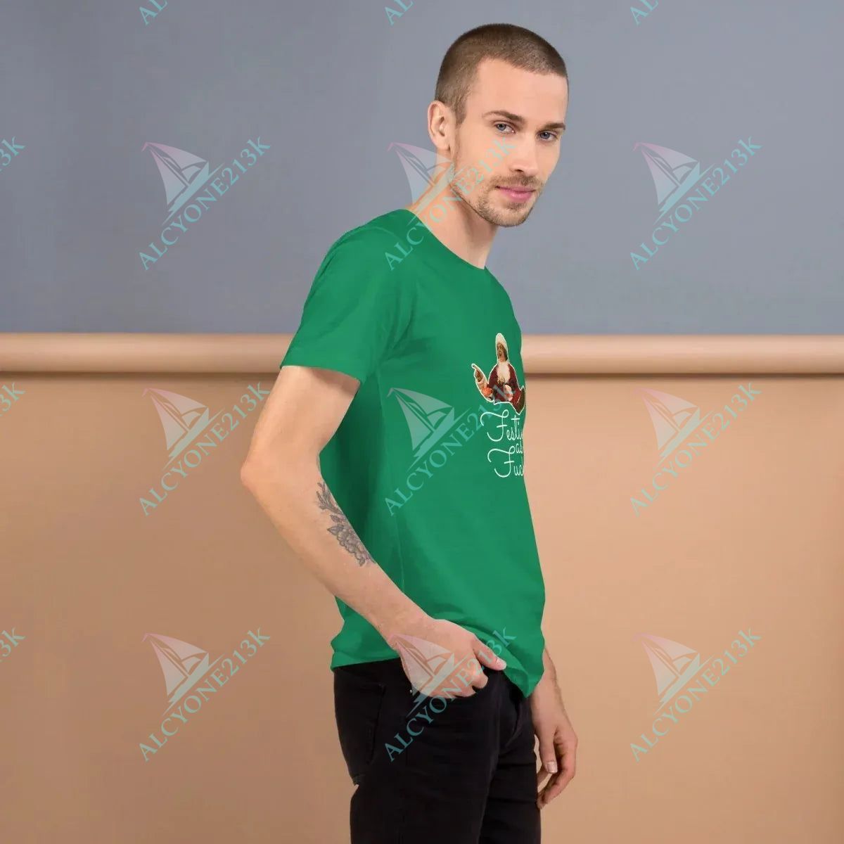 T-shirt Alcyone213k Lewis Capaldi Merchandise: Unisex Cotton Tee - 'Festive As Fuck' Christmas T-Shirt