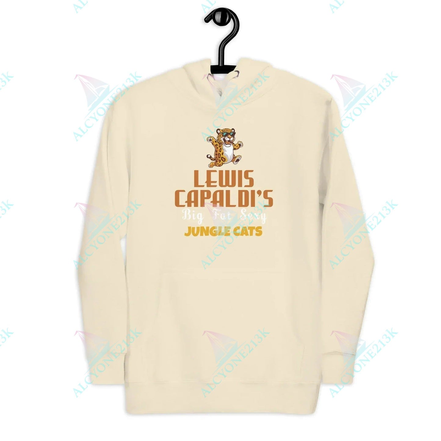 Alcyone213k Lewis Capaldi "Big Fat Sexy Jungle Cats" Unisex Hoodie Bone