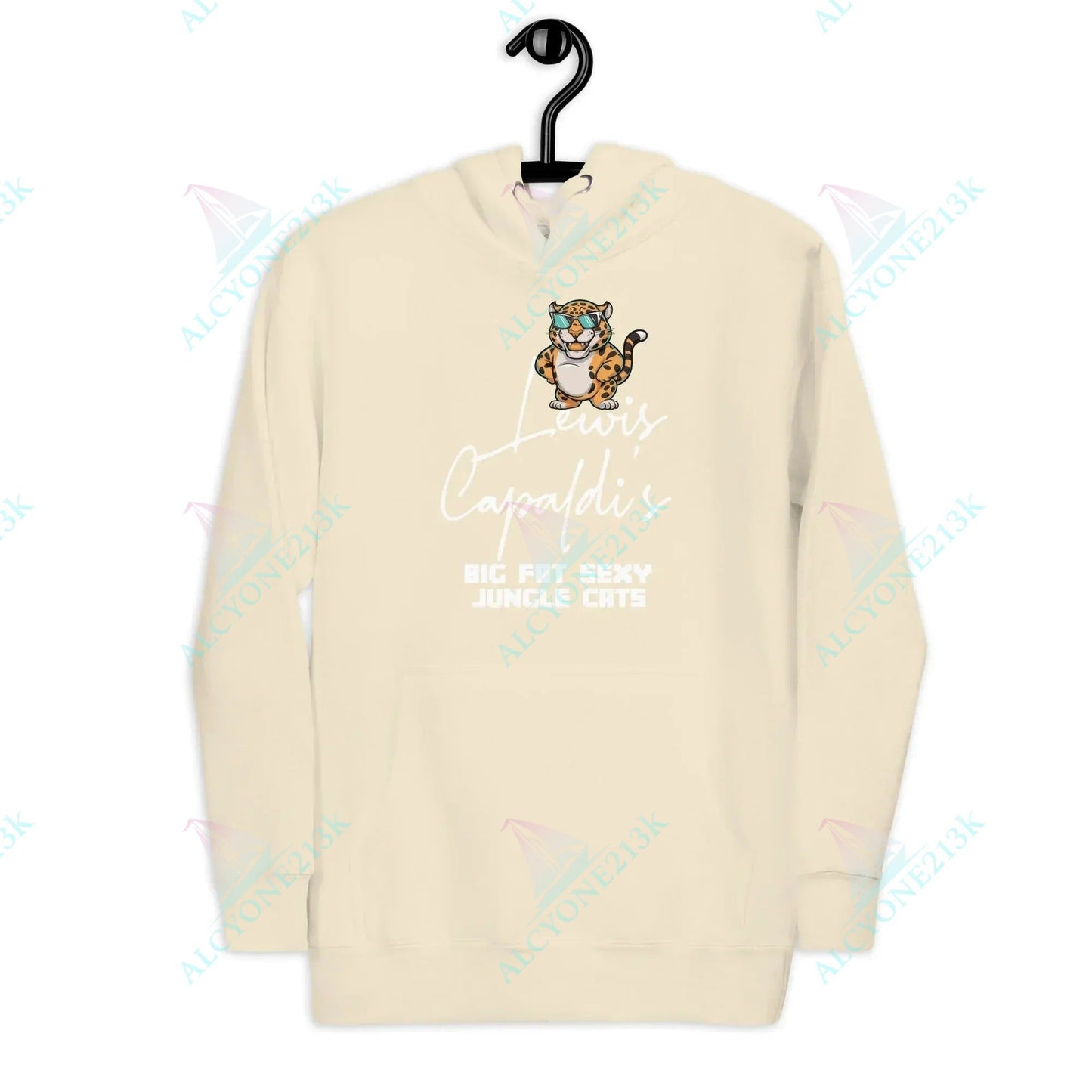 Alcyone213k Lewis Capaldi "Big Fat Sexy Jungle Cats" Unisex Hoodie | Alcyone213k Bone