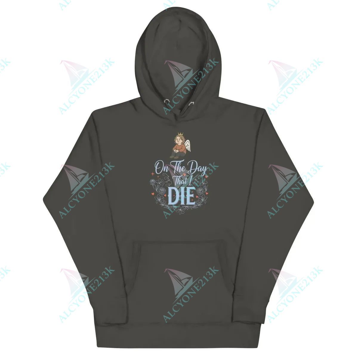 Alcyone213k Lewis Capaldi " On The Day That I Die" Lyric Hoodie – Unisex Eco-Friendly Cotton Blend Vintage Black