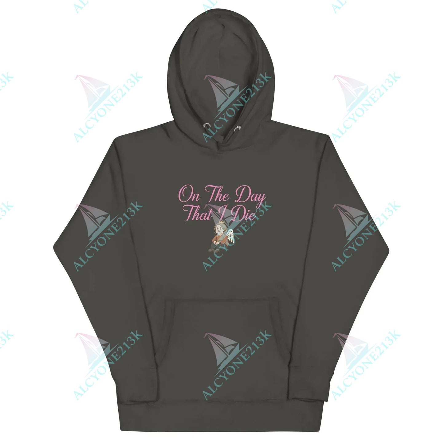 Alcyone213k Lewis Capaldi "On The Day That I Die" Lyric Hoodie - White Unisex Cotton Blend Vintage Black