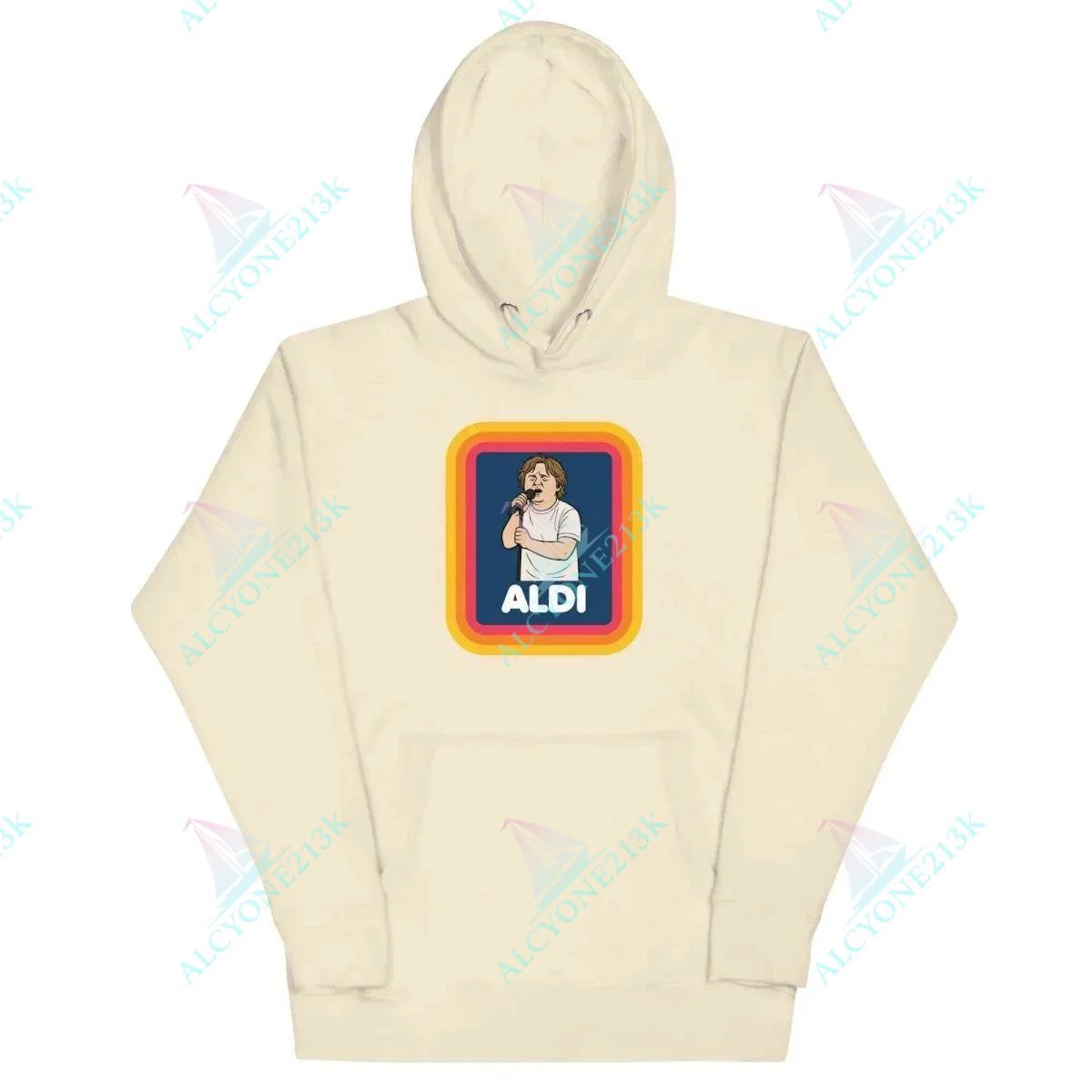 Hoodie Alcyone213k Unique Lewis Capaldi Hoodie - Eco-Friendly Unisex Cotton Blend Sweatshirt for Fans - Capaldi on a Aldi Bone