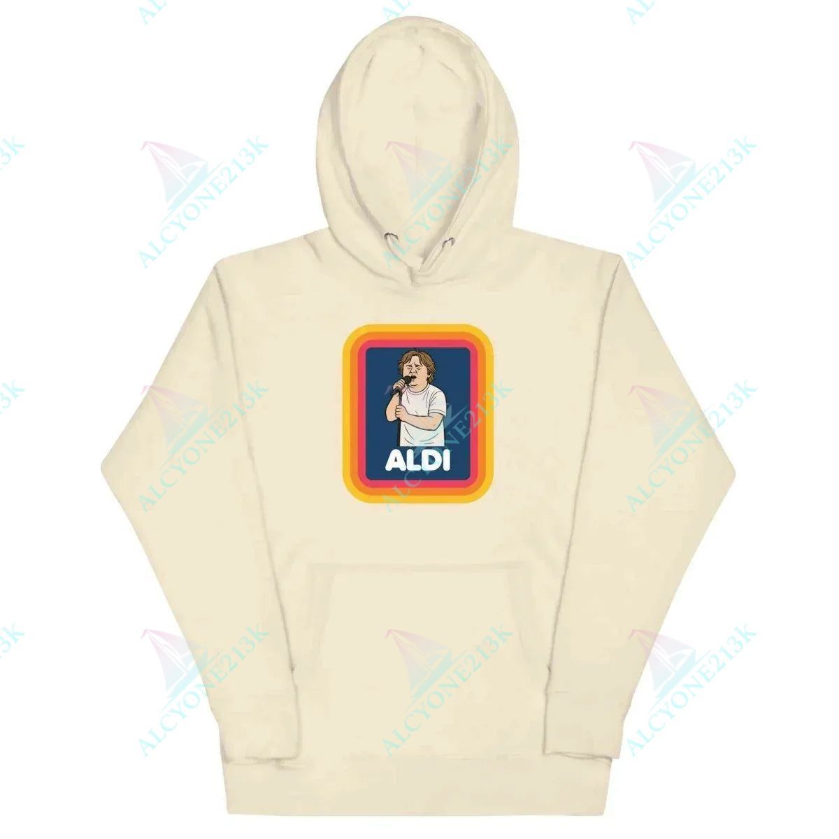 Hoodie Alcyone213k Unique Lewis Capaldi Hoodie - Eco-Friendly Unisex Cotton Blend Sweatshirt for Fans - Capaldi on a Aldi Bone