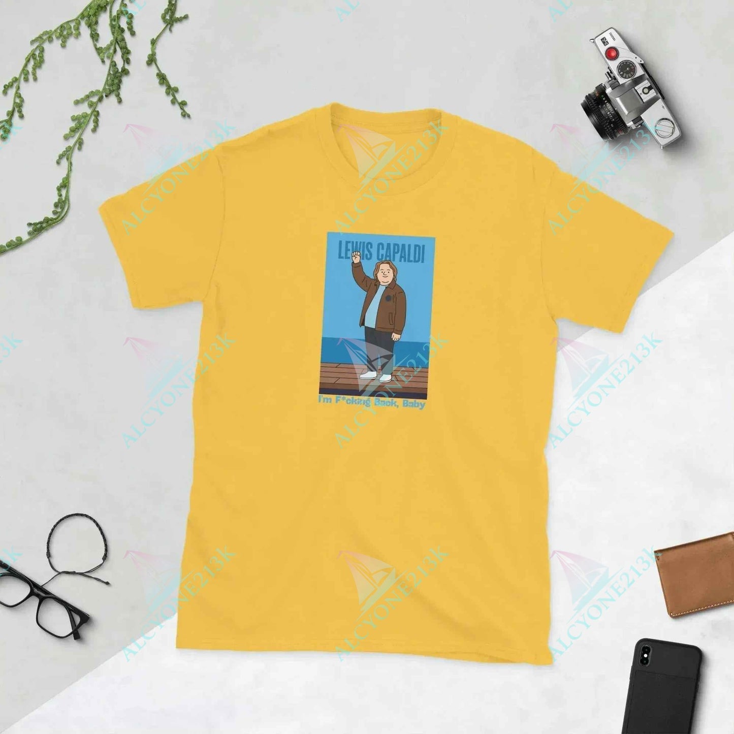 T-shirt Alcyone213k Lewis Capaldi I'm Back Cotton T-Shirt for Unisex Fans Daisy