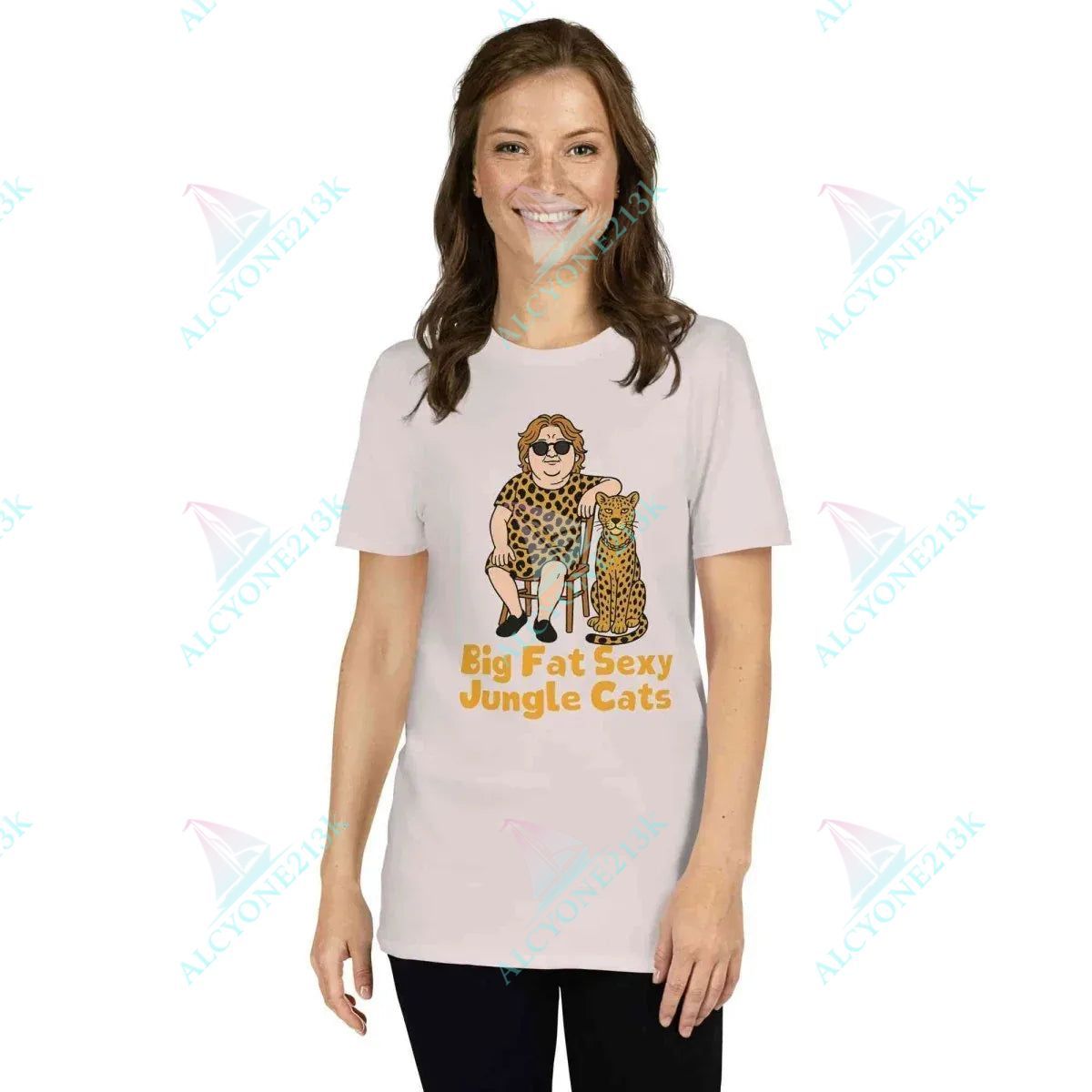 T-shirt Alcyone213k Lewis Capaldi Jungle Cats T-Shirt | Unisex Cotton Graphic Tee Ice Grey