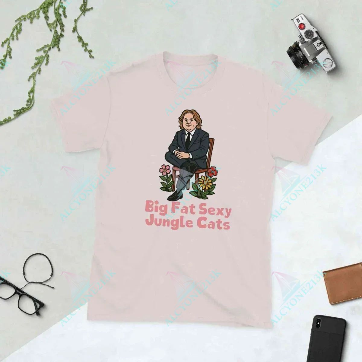 T-shirt Alcyone213k Lewis Capaldi Jungle Cats T-Shirt | Unisex Cotton Blend Graphic Tee Ice Grey