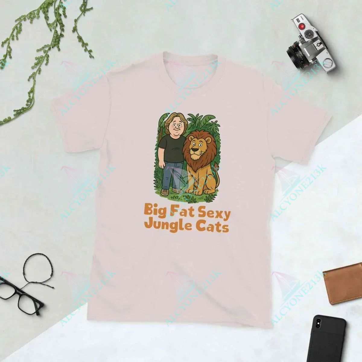 T-shirt Alcyone213k Lewis Capaldi Jungle Cats T-Shirt | Unisex Cotton Graphic Tee Ice Grey