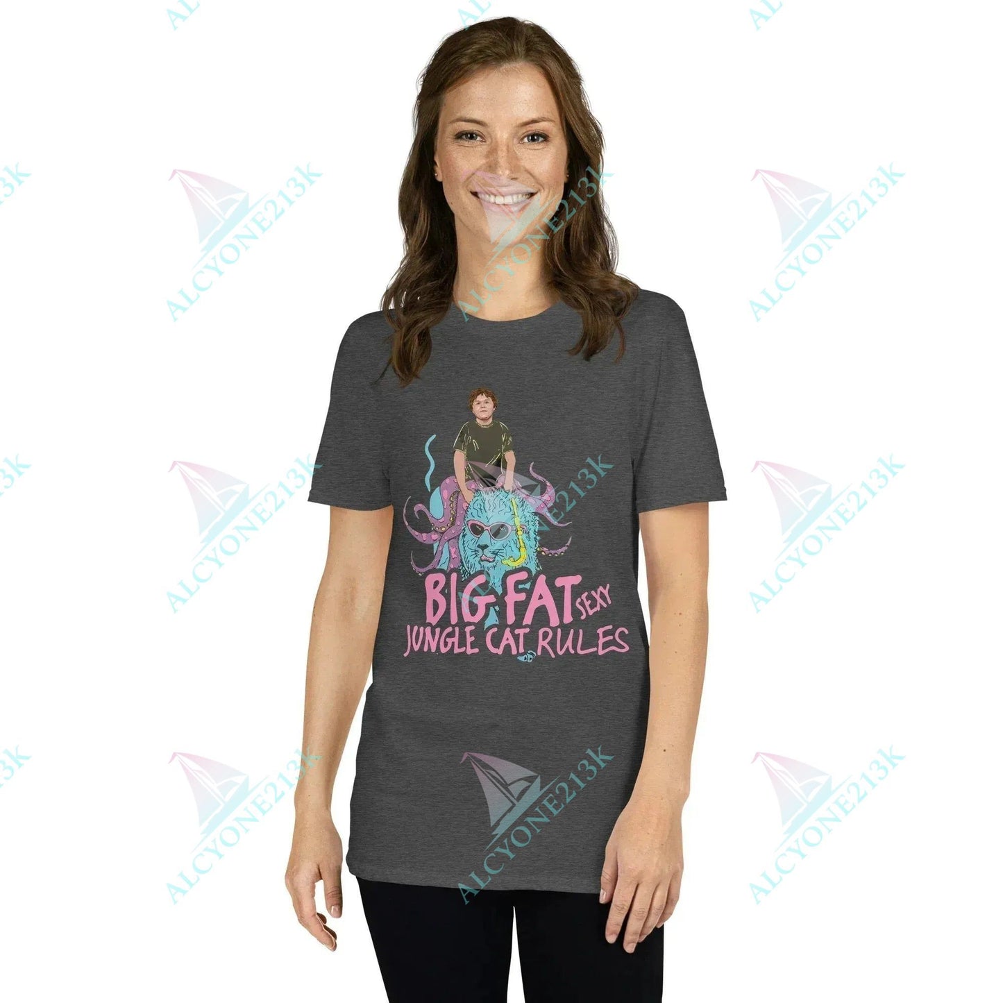 T-shirt Alcyone213k Lewis Capaldi Jungle Cats T-Shirt - Unisex Cotton Graphic Tee Dark Heather Grey