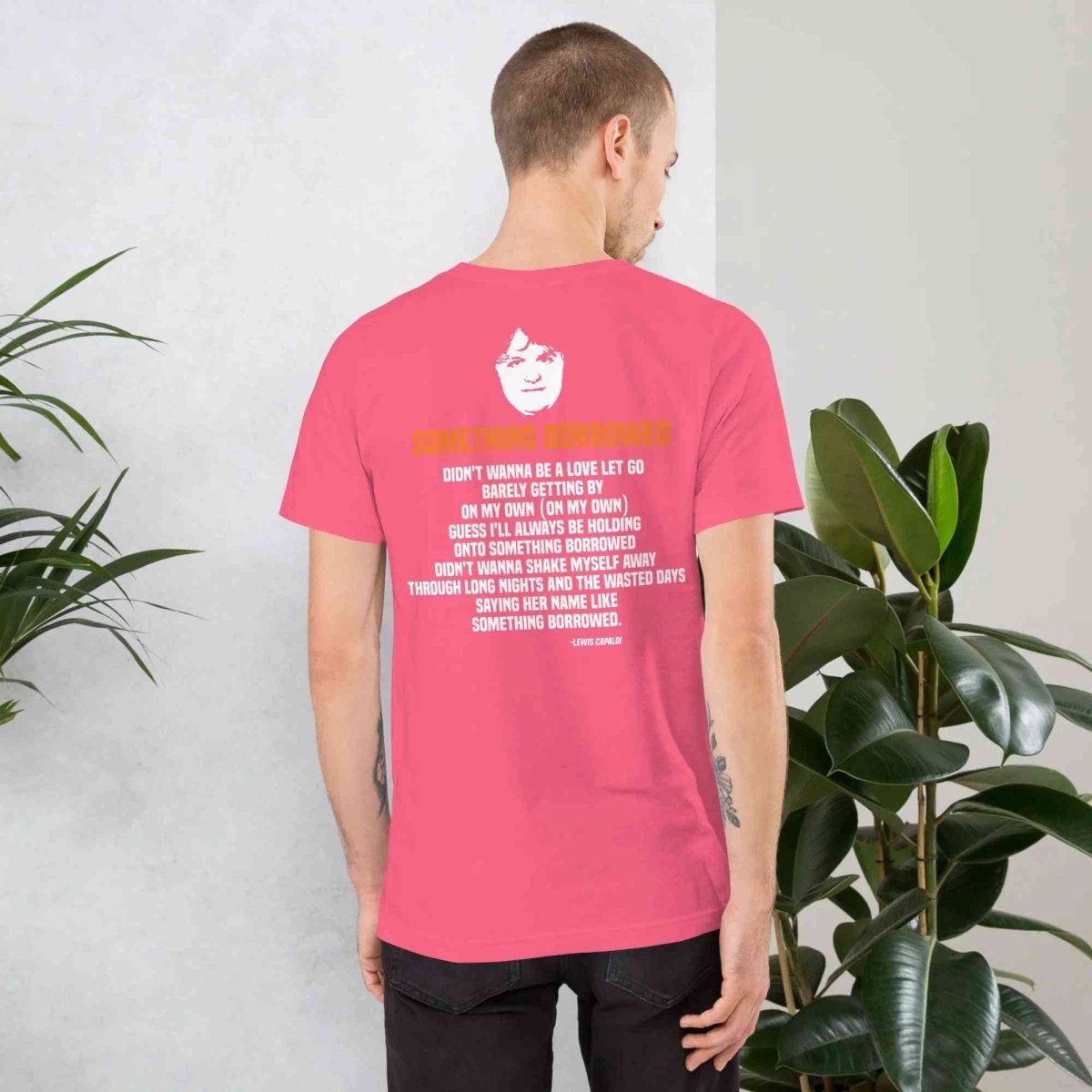 Lewis Capaldi "Something Borrowed" Lyrics T-Shirt | Alcyone213k Cotton Tee - Alcyone213k