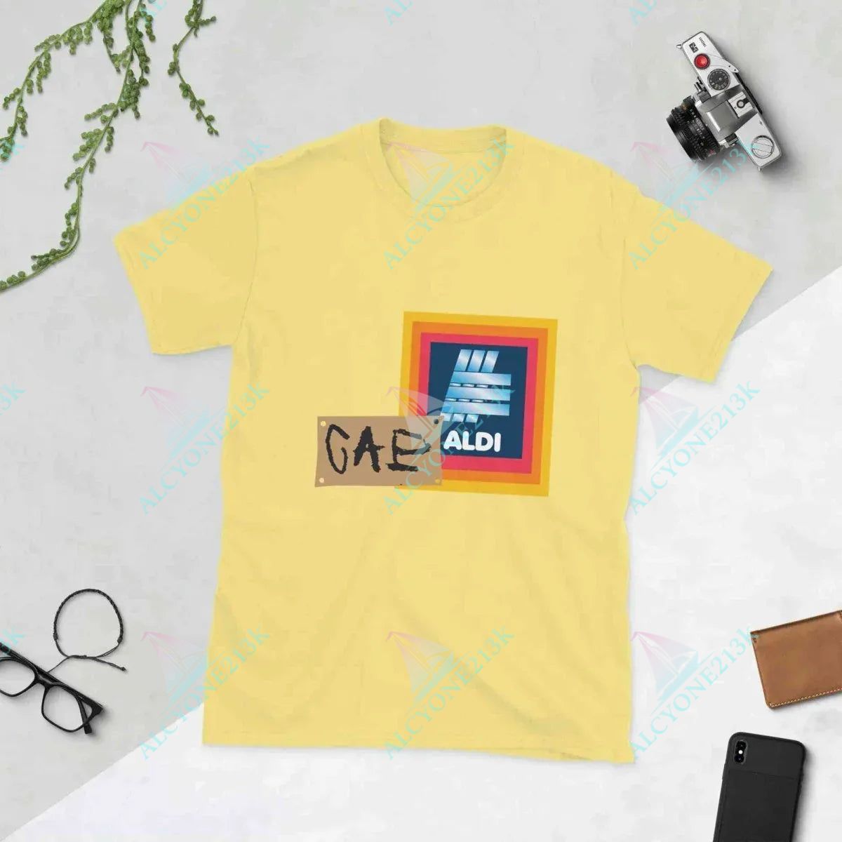 T-shirt Alcyone213k Lewis Capaldi "Capaldi On A Aldi" Cotton T-Shirt | Unisex Cornsilk