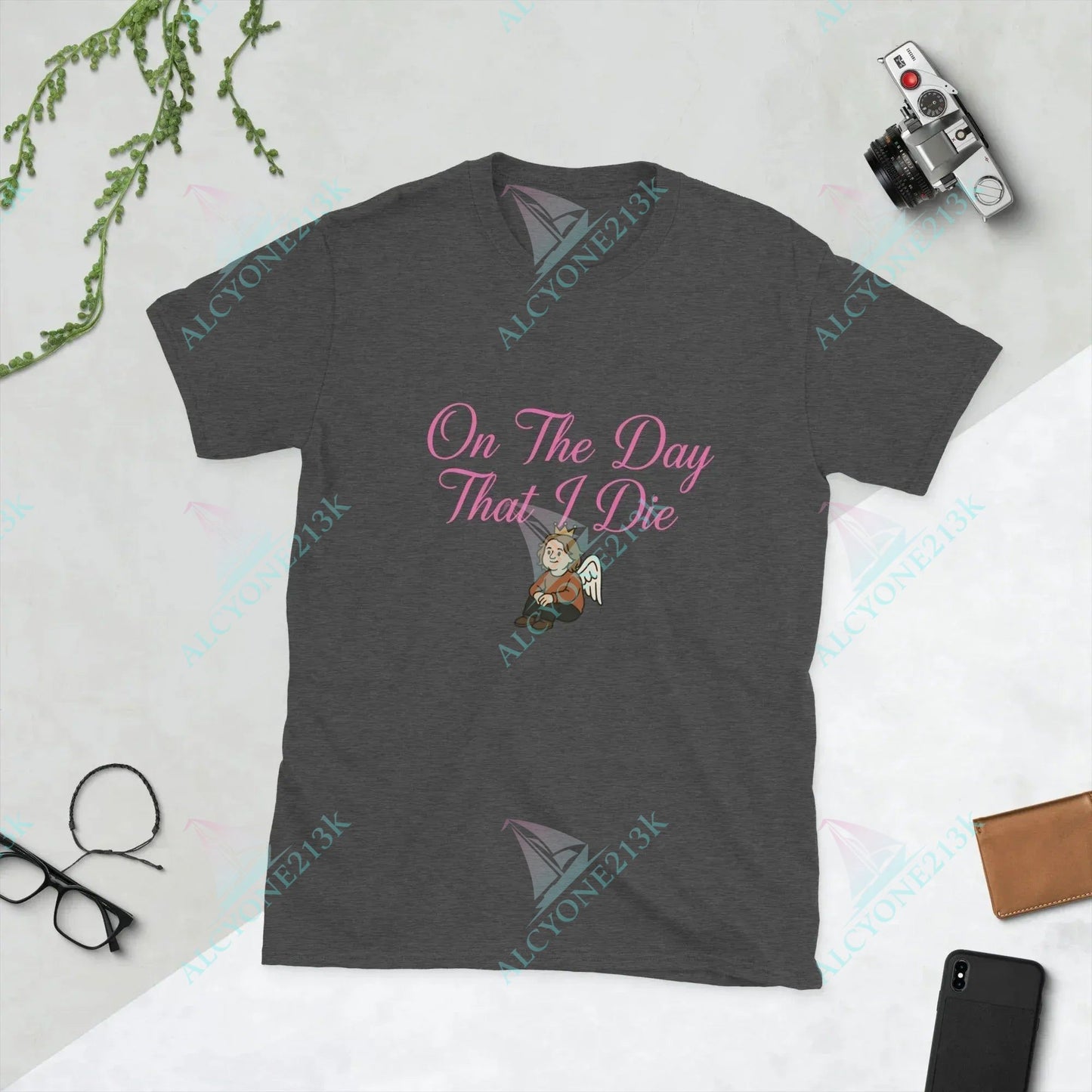 T-shirt Alcyone213k Lewis Capaldi "On The Day That I Die" Lyrics T-Shirt - Unisex Cotton Tee Dark Heather Grey