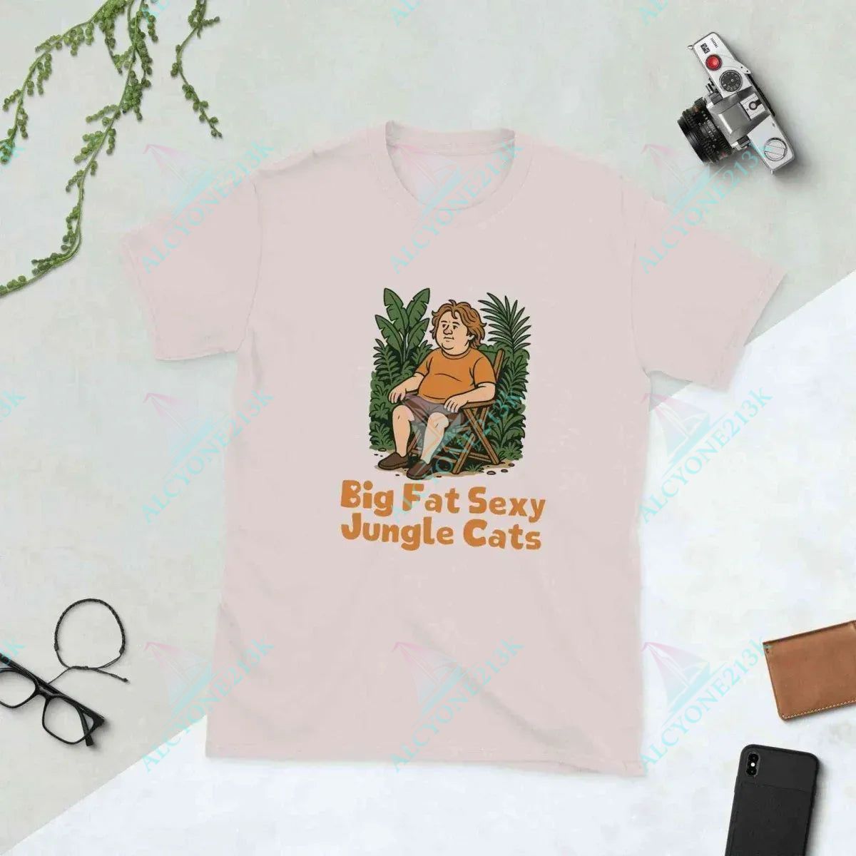 T-shirt Alcyone213k Lewis Capaldi T-Shirt | Big Fat Sexy Jungle Cats Cotton Blend Unisex Tee Ice Grey