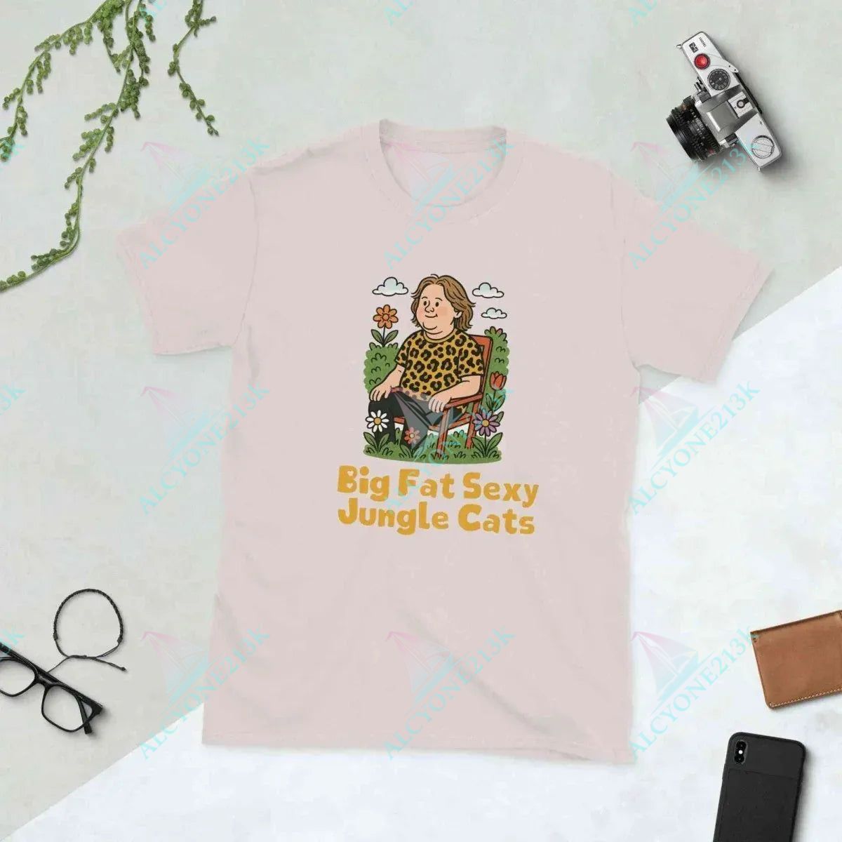 T-shirt Alcyone213k Lewis Capaldi Big Fat Sexy Jungle Cats T-Shirt | Unisex Cotton Tee Ice Grey
