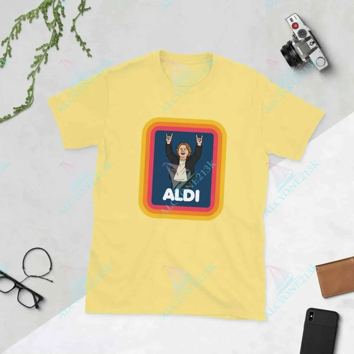 T-shirt Alcyone213k Lewis Capaldi T-Shirt | Unisex Cotton Concert Tee - Capaldi on a Aldi Cornsilk