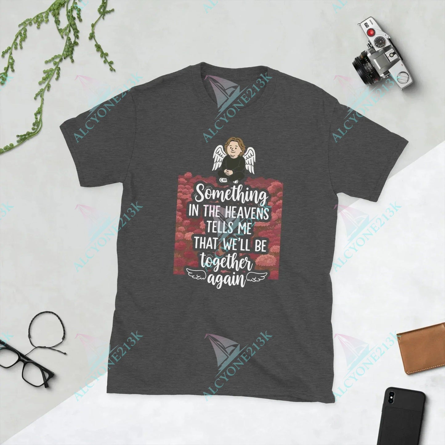 T-shirt Alcyone213k Lewis Capaldi "Something In The Heavens" Lyric T-Shirt | Unisex Cotton Blend Tee Dark Heather Grey