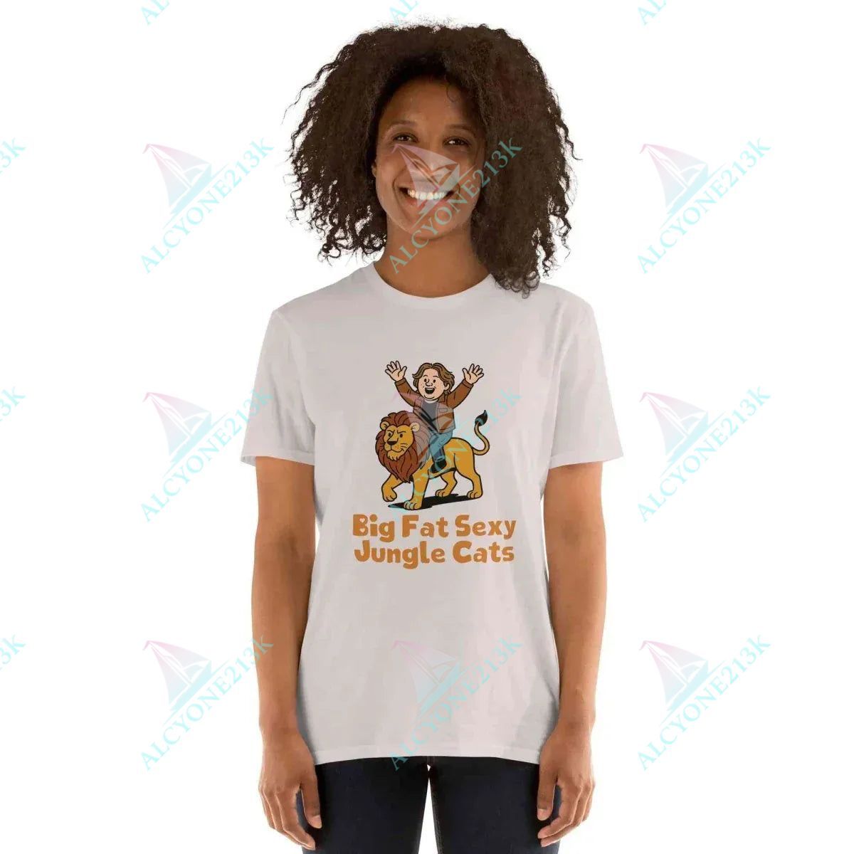T-shirt Alcyone213k Lewis Capaldi T-Shirt | Unisex Big Fat Sexy Jungle Cats Graphic Tee Ice Grey