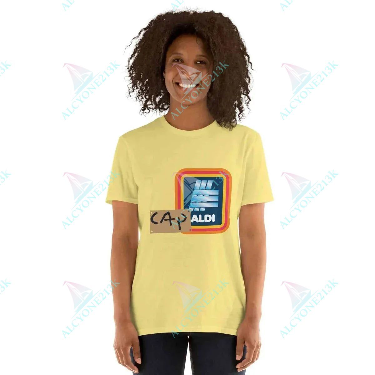 T-shirt Alcyone213k Lewis Capaldi Unisex T-Shirt - Unique Aldi Design & Comfort for Every Fan's Wardrobe - Capaldi on a Aldi Cornsilk