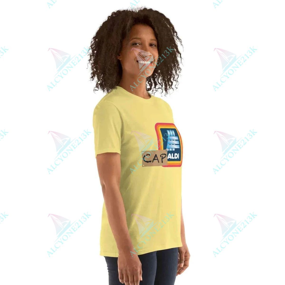 T-shirt Alcyone213k Lewis Capaldi Unisex Graphic T-Shirt | Unique Capaldi On A Aldi Design for True Fans