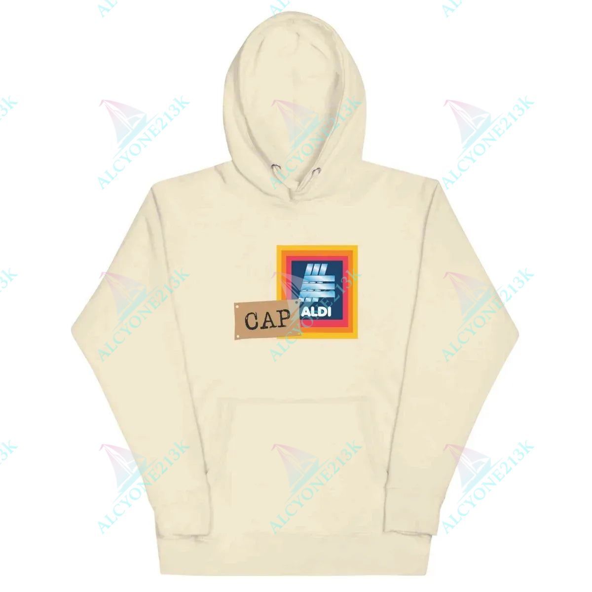 Alcyone213k Lewis Capaldi Unisex Hoodie - Exclusive 'Capaldi On A Aldi' Design for True Fans Bone
