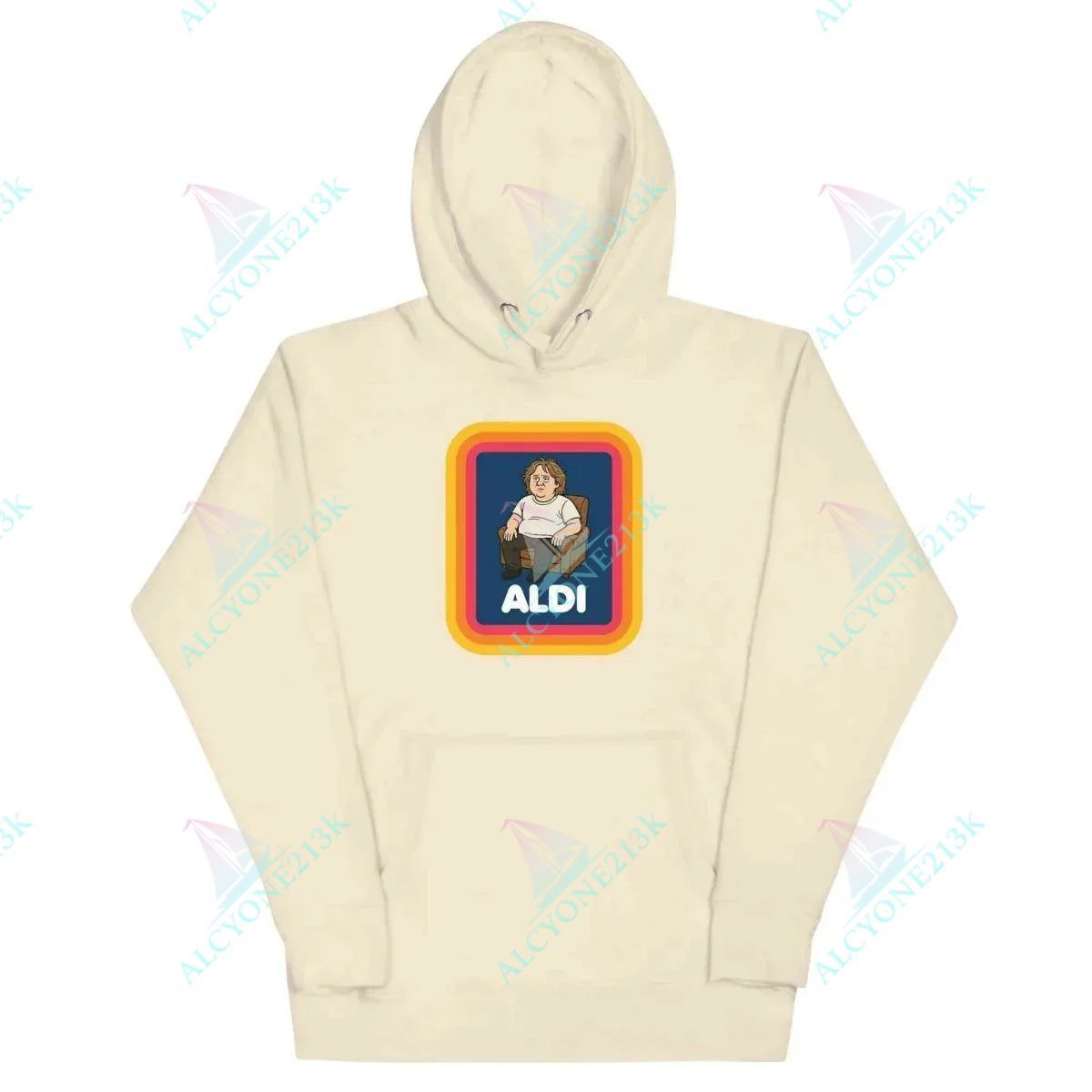 Alcyone213k Lewis Capaldi Unisex Hoodie | Cozy Capaldi On A Aldi Graphic Music Merchandise Bone