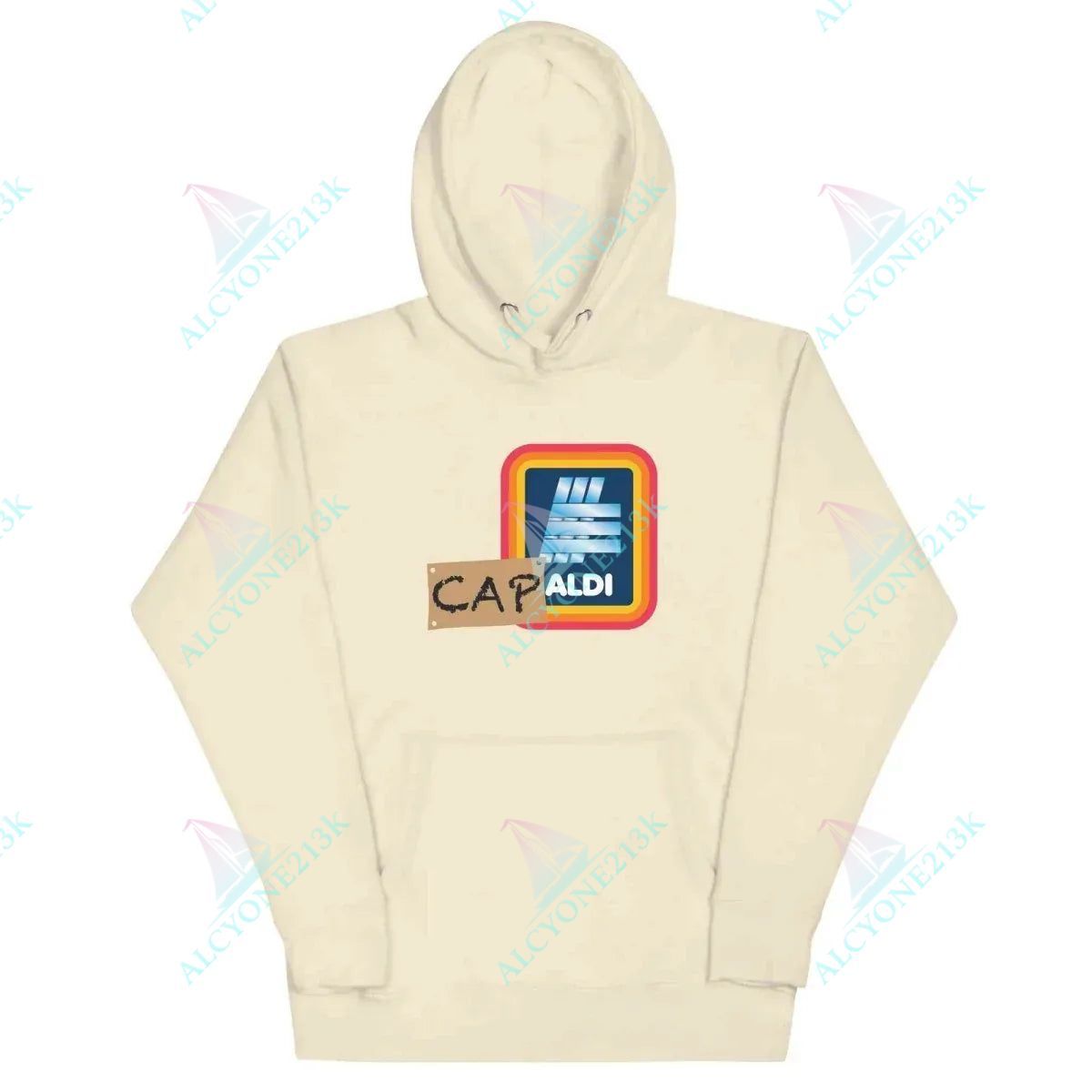 Alcyone213k Lewis Capaldi Unisex Hoodie - 'Capaldi On A Aldi' Concert Merchandise, Cozy & Stylish Fandom Apparel Bone
