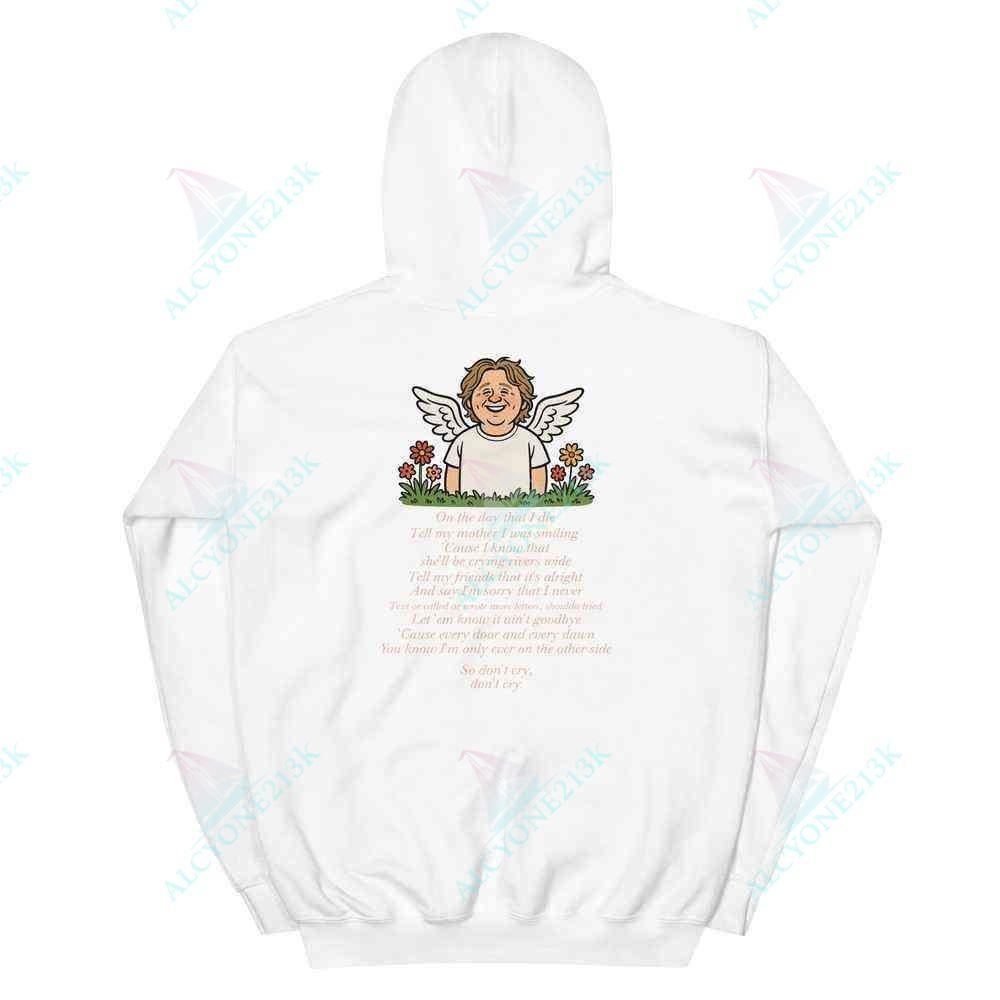 Alcyone213k Lewis Capaldi "On The Day That I Die" Lyrics Hoodie - Unisex Black Cotton Blend