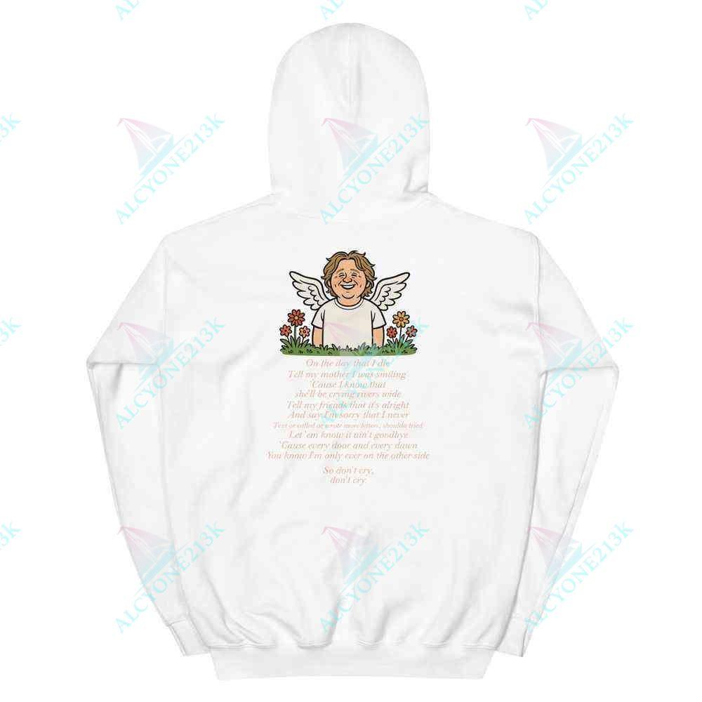 Alcyone213k Lewis Capaldi "On The Day That I Die" Lyrics Hoodie - Unisex Black Cotton Blend