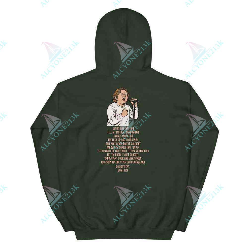 Alcyone213k Lewis Capaldi Unisex Hoodie featuring On The Day That I Die Lyrics - Lewis Capaldi Lyrics Hoodie