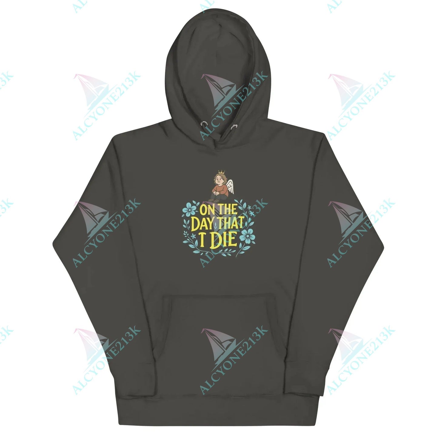 Alcyone213k Lewis Capaldi "On The Day That I Die" Lyrics Hoodie - Unisex Cotton Blend Vintage Black