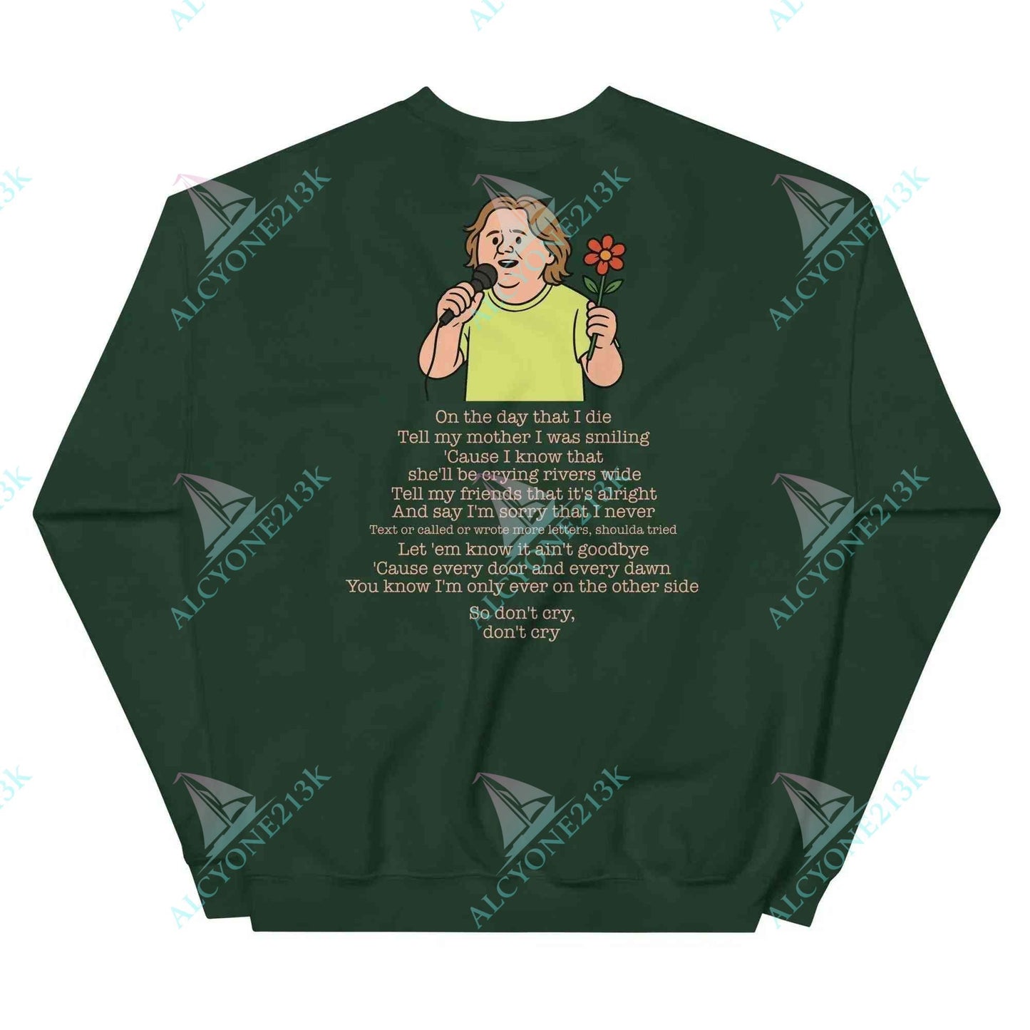 Alcyone213k Lewis Capaldi Unisex Sweatshirt - On The Day That I Die Lyrics | Perfect Lewis Capaldi Sweatshirt for Fans