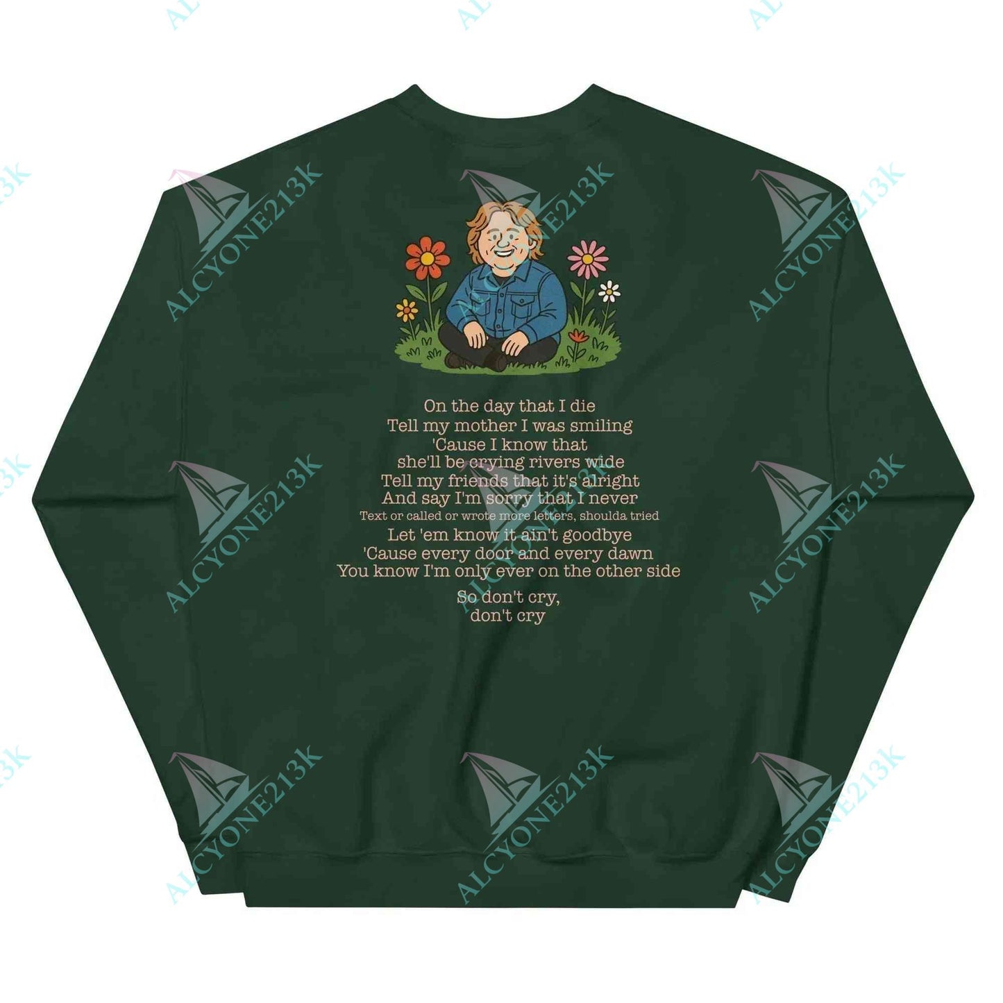 Alcyone213k Lewis Capaldi Sweatshirt - On The Day I Die Lyrics, Unisex Classic Fit, Soft Feel