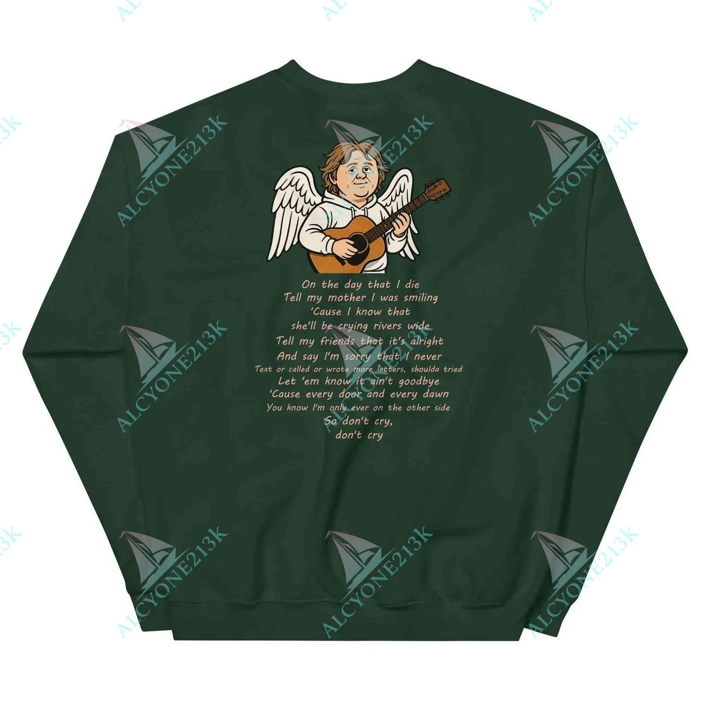 Alcyone213k Lewis Capaldi Unisex Sweatshirt - On The Day That I Die Lyrics - Lewis Capaldi Lyrics Sweatshirt