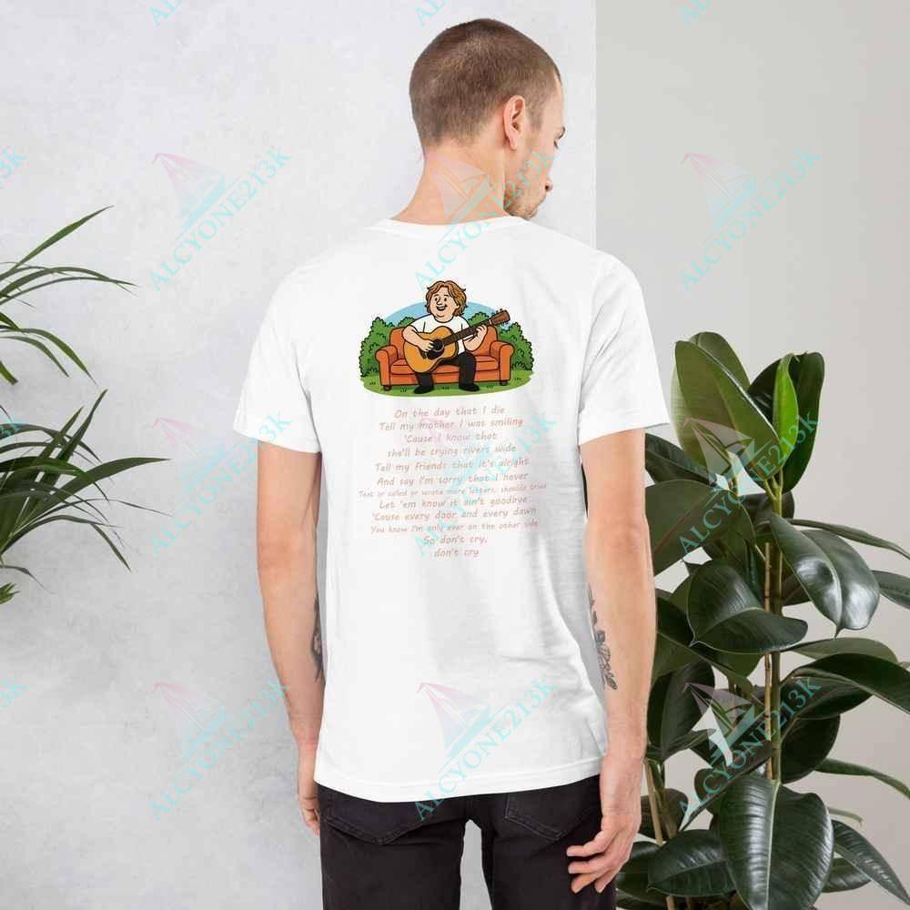 T-shirt Alcyone213k Lewis Capaldi "On The Day That I Die" Lyrics T-Shirt - Unisex Cotton Tee