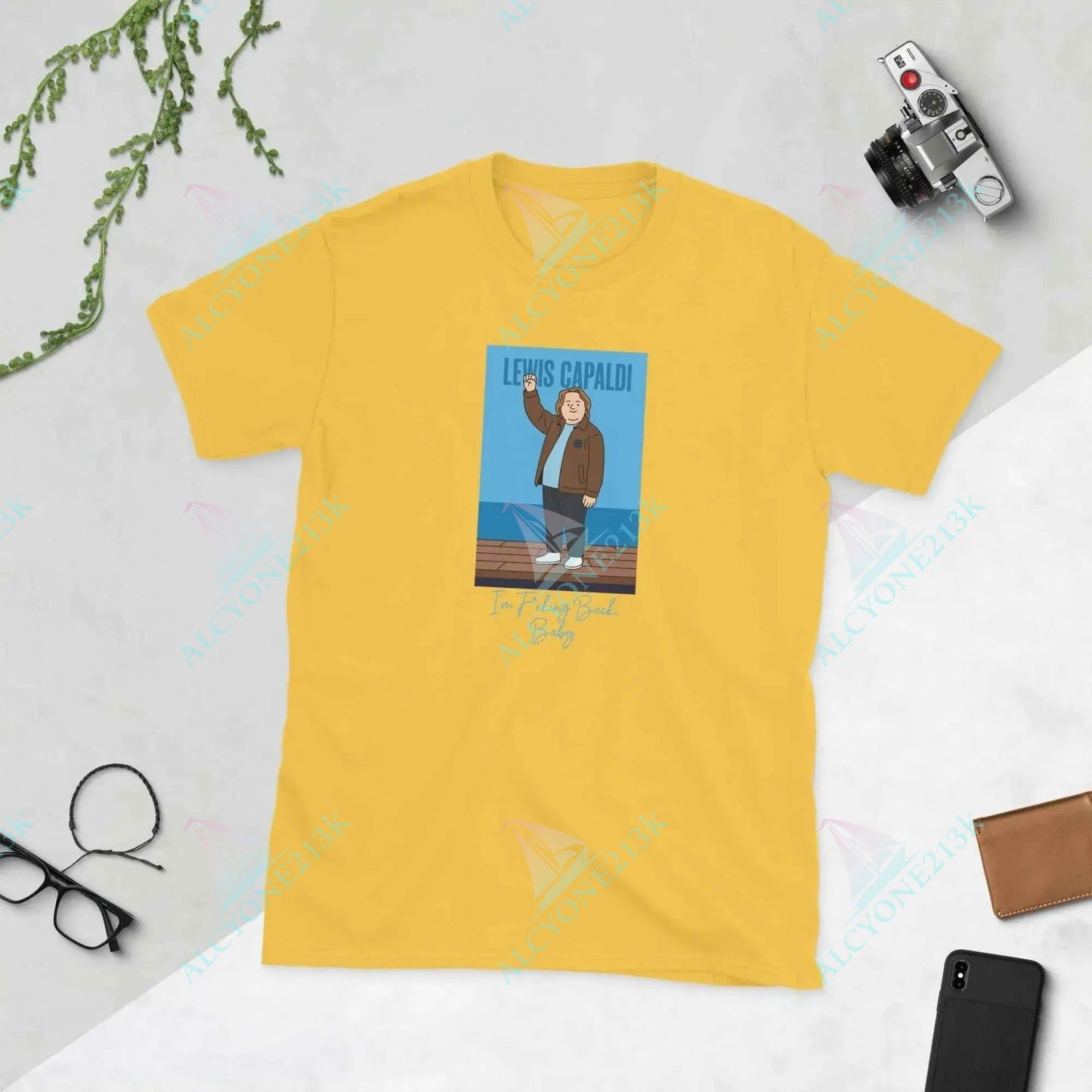 T-shirt Alcyone213k Lewis Capaldi "I'm Back" Unisex Cotton T-Shirt | Artist Merch Daisy