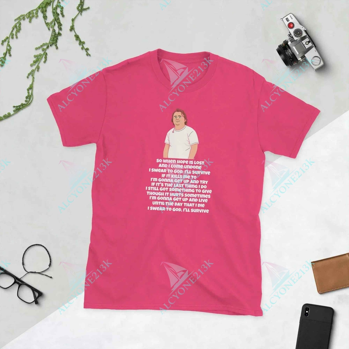 T-shirt Alcyone213k Lewis Capaldi Unisex T-Shirt - Survive Lyrics Shirt - Soft, Comfortable & Unisex Fit Heliconia