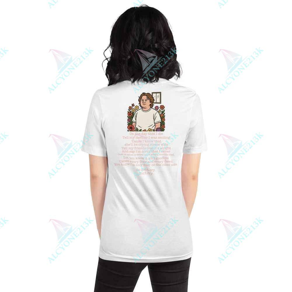 T-shirt Alcyone213k Lewis Capaldi T-Shirt - Unisex Cotton Blend Tee With Emotional Lyrics Print - On The Day That I Die