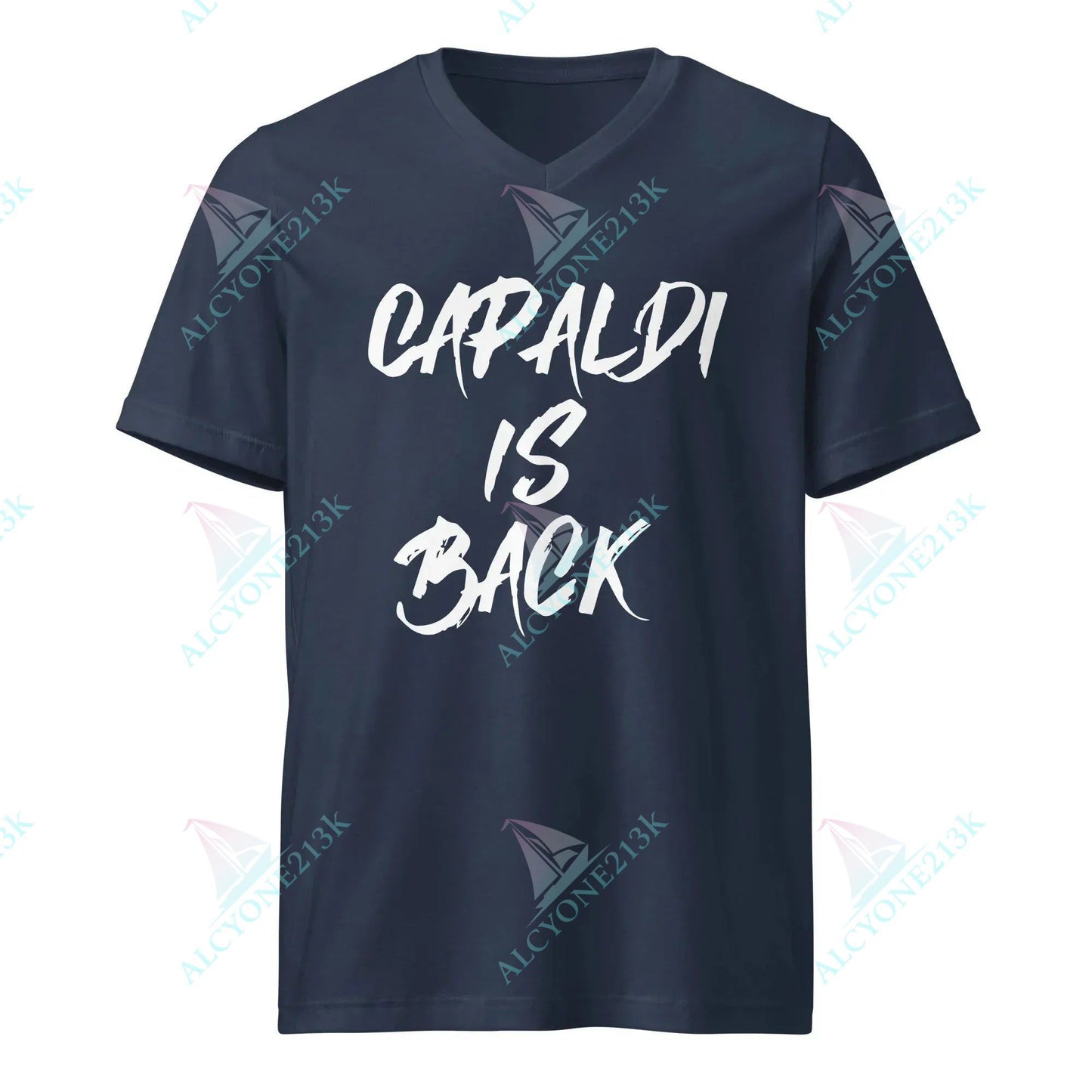 T-shirt Alcyone213k Lewis Capaldi V-Neck T-Shirt - Unisex Short Sleeve Fan Apparel Navy