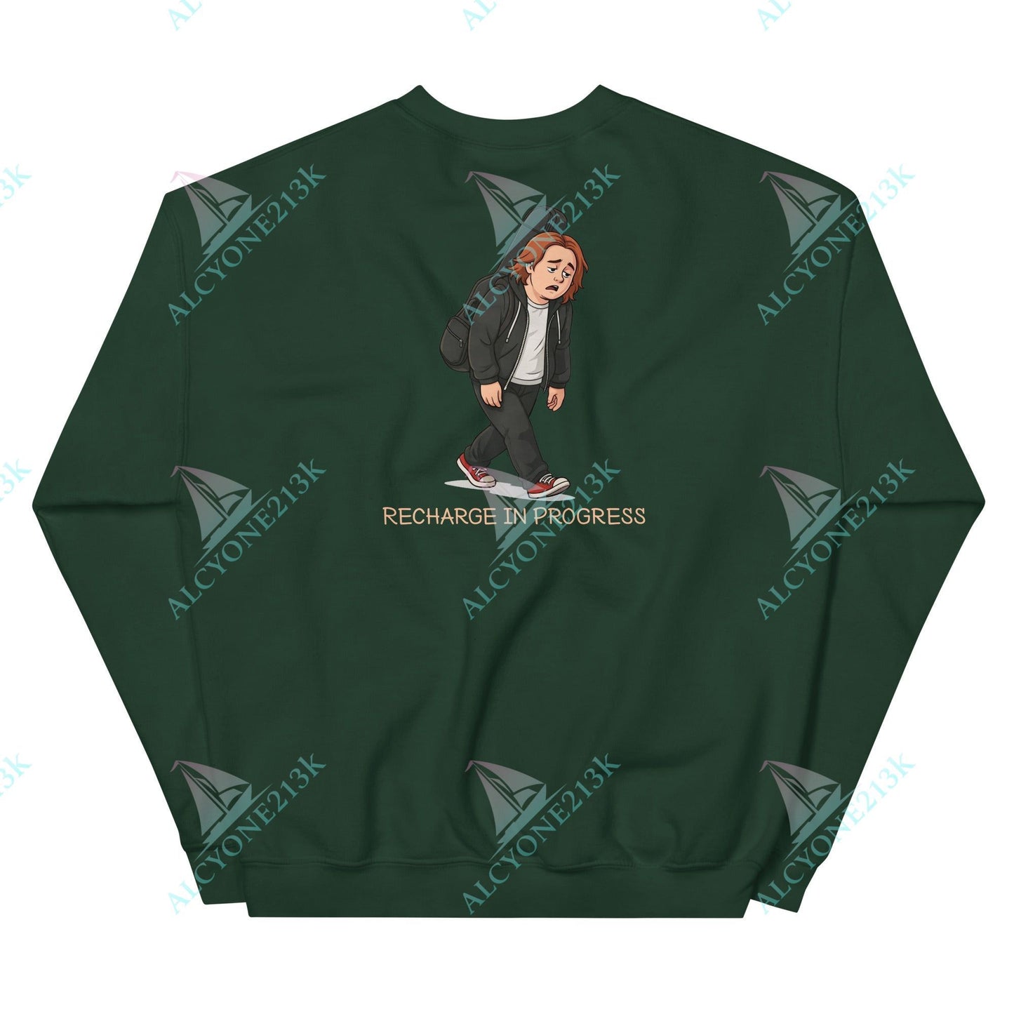 Alcyone213k Lewis Capaldi Unisex Sweatshirt - Recharge In Progress - Funny Quotes