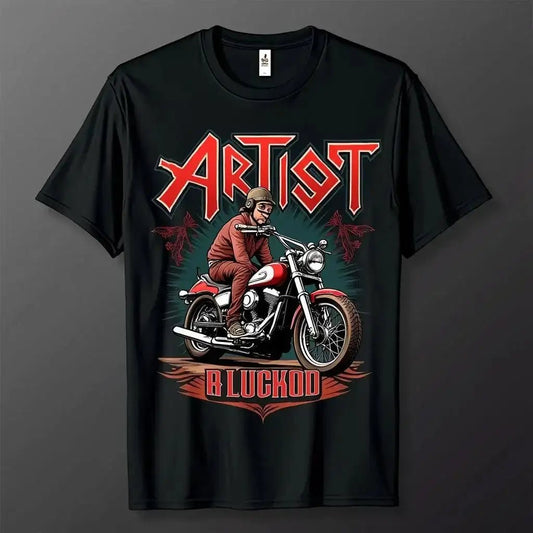 Artist Tour T-Shirt Ideas That Fans Love to Wear featuring a motorcycle design and bold lettering.