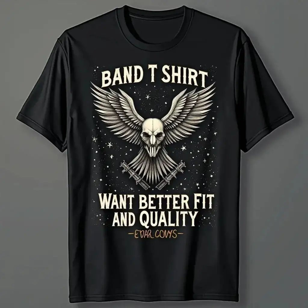 Band T Shirts Quality Fit: The Ultimate Choice for Dedicated Fans featuring a striking graphic design.
