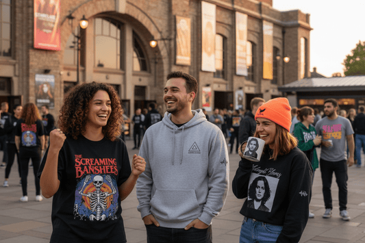 Enhance Your Concert Experience with Essential Artist Merchandise featuring fans excited for the show.