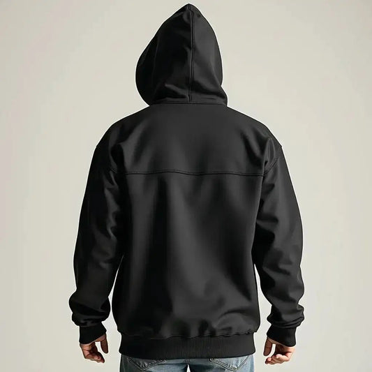 Layered Unisex Band Hoodie: Perfect for Every Season and Outfit - Back view of a black hoodie.